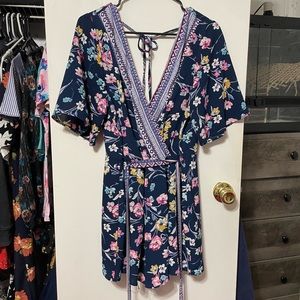 Blue floral romper (extra large)